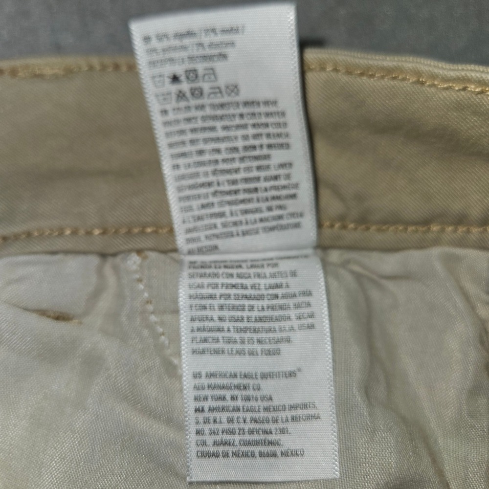 American Eagle Artist Flare Khaki Super Stretch Pants Tan Sz 8 Long - Picture 6 of 8
